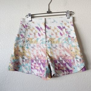 Tibi Velocity Prismatic Print High Rise Shorts 0